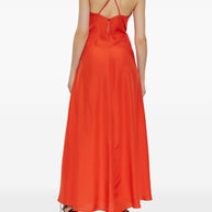 Forte Forte Long Silk Slip Dress In Red