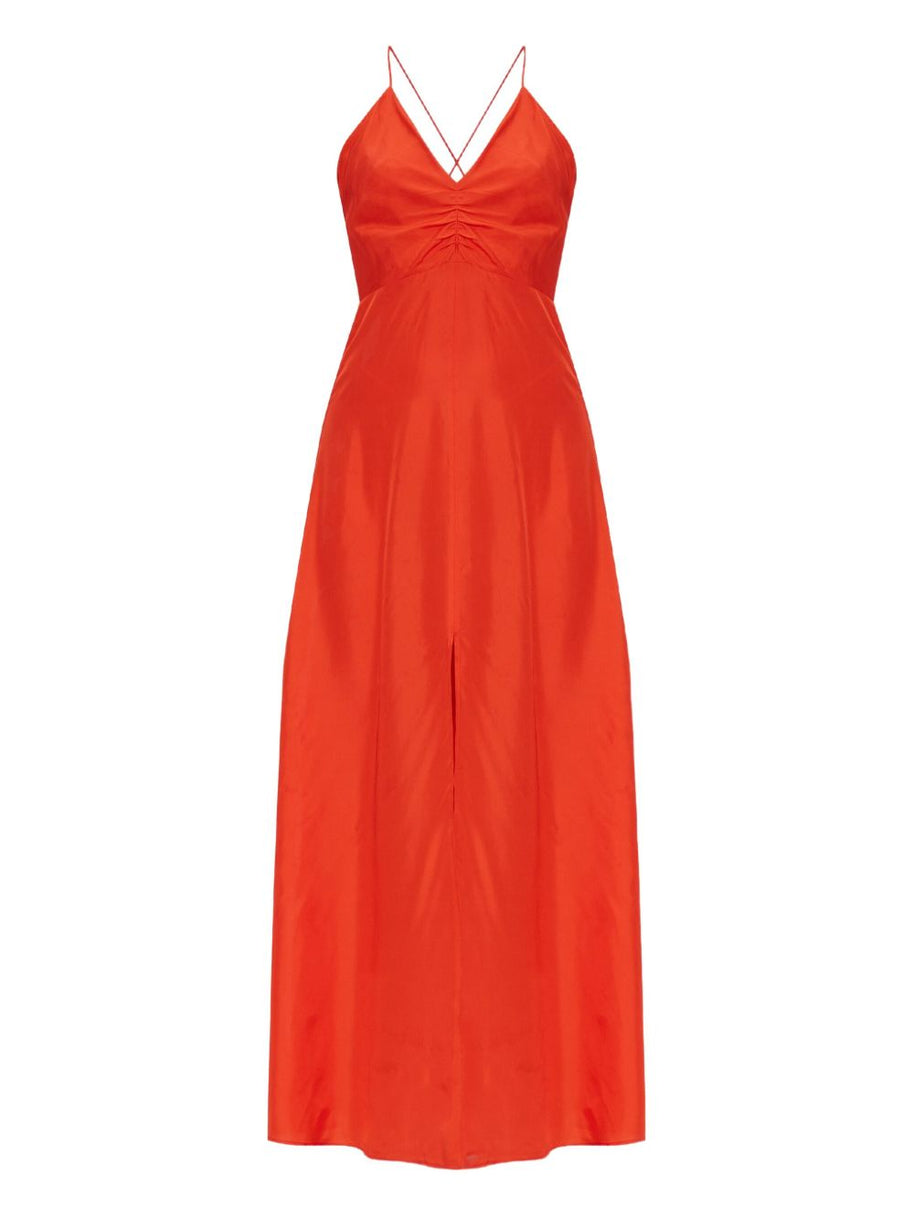 Forte Forte Long Silk Slip Dress In Red