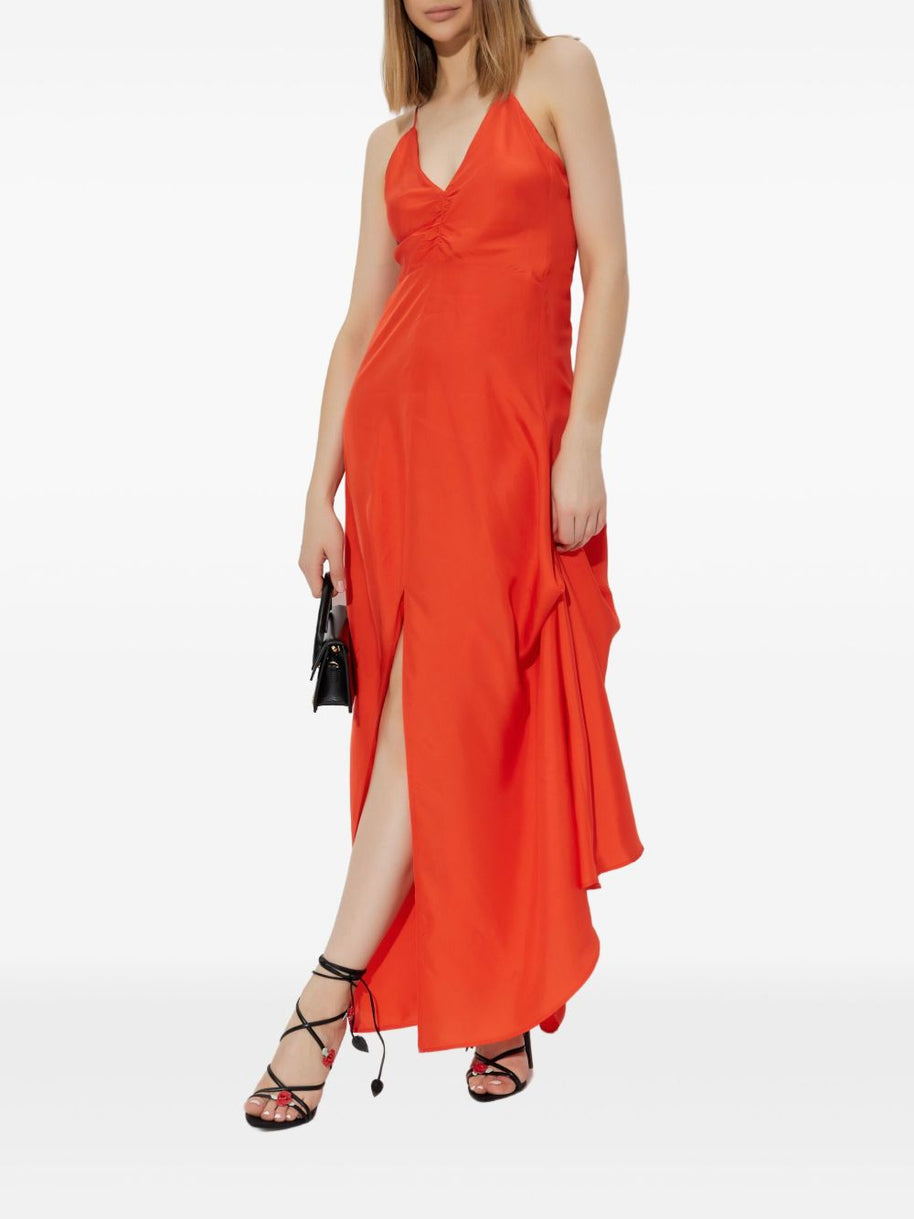 Forte Forte Long Silk Slip Dress In Red