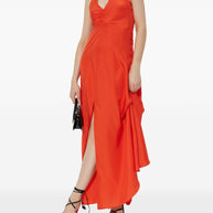 Forte Forte Long Silk Slip Dress In Red