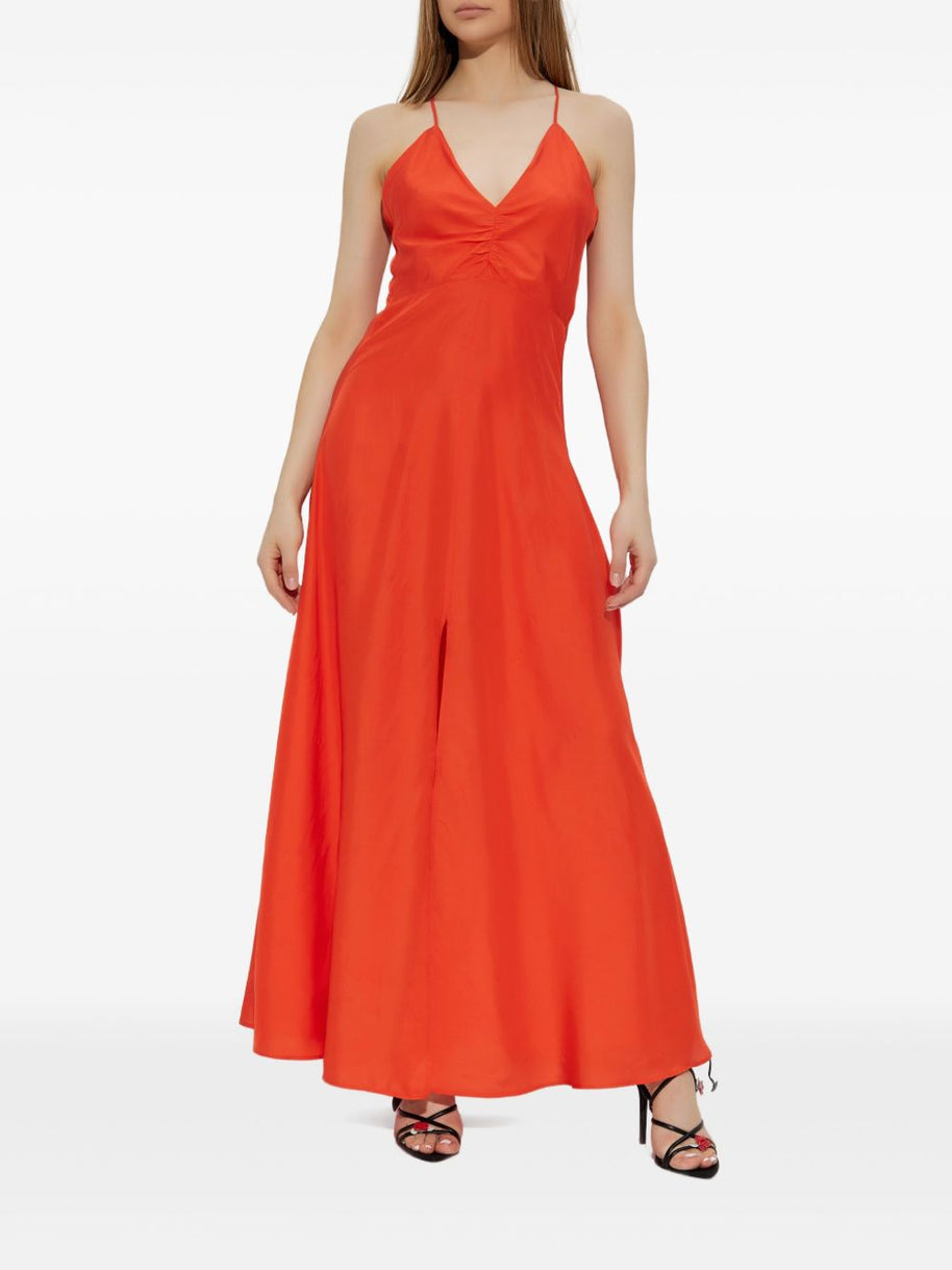 Forte Forte Long Silk Slip Dress In Red