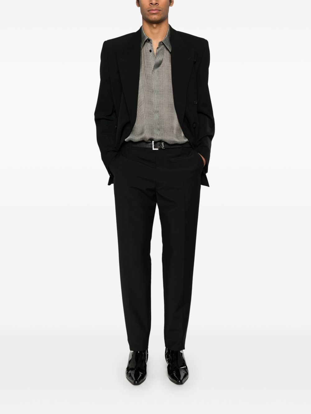 Saint Laurent Silk Shirt In Grey