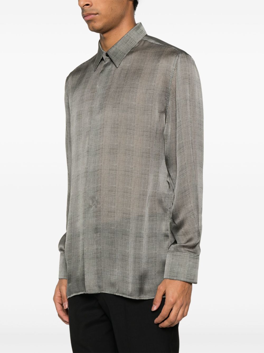 Saint Laurent Silk Shirt In Grey