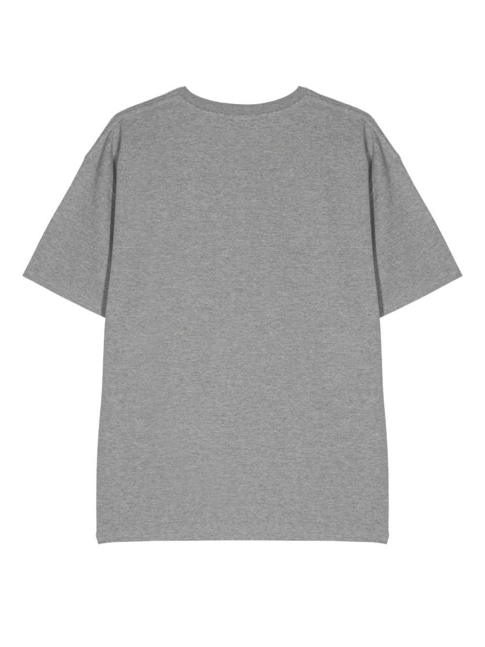 Saint Laurent  Embroidered Logo T-shirt In Grey