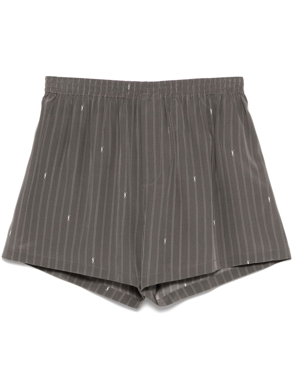 Saint Laurent  Striped Shorts In Grey
