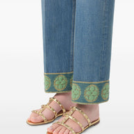 Valentino Garavani Rockstud Leather Flat Sandals - Golden