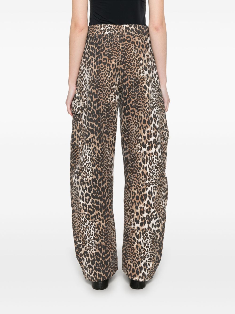 GANNI Leopard Trousers Brown