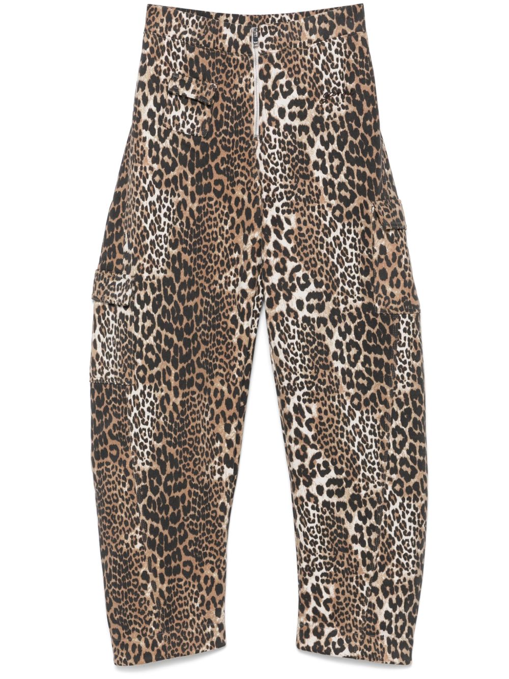 GANNI Leopard Trousers Brown