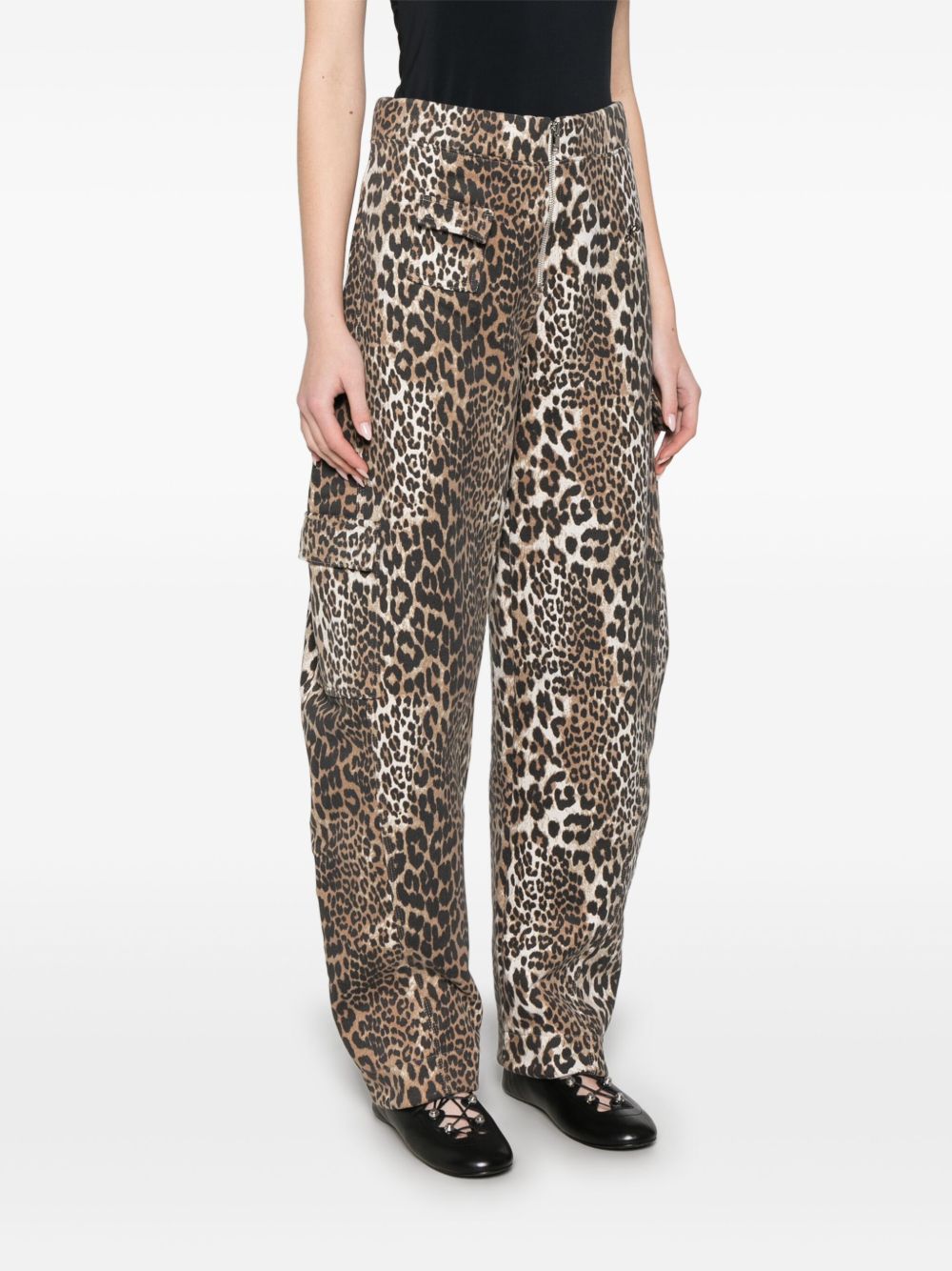 GANNI Leopard Trousers Brown