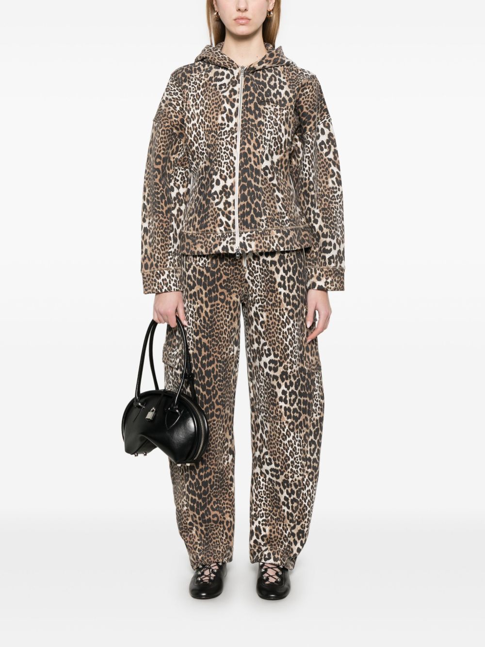 GANNI Leopard Trousers Brown
