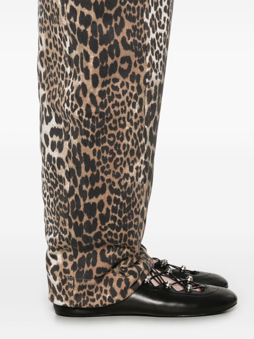 GANNI Leopard Trousers Brown