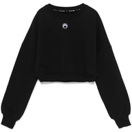 MARINE SERRE Moon Cropped Sweatshirt In Black