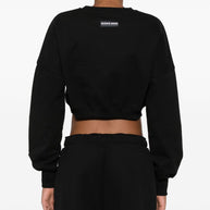 MARINE SERRE Moon Cropped Sweatshirt In Black