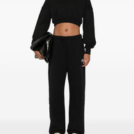 MARINE SERRE Moon Cropped Sweatshirt In Black