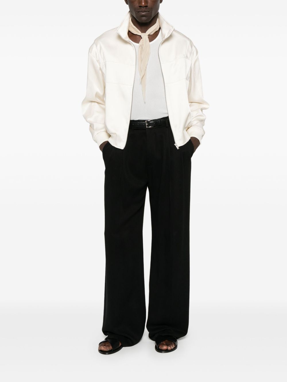Saint Laurent Front Zip Jacket in White