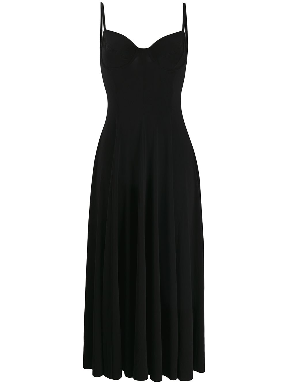 Norma Kamali Underwire Midi Dress In Black