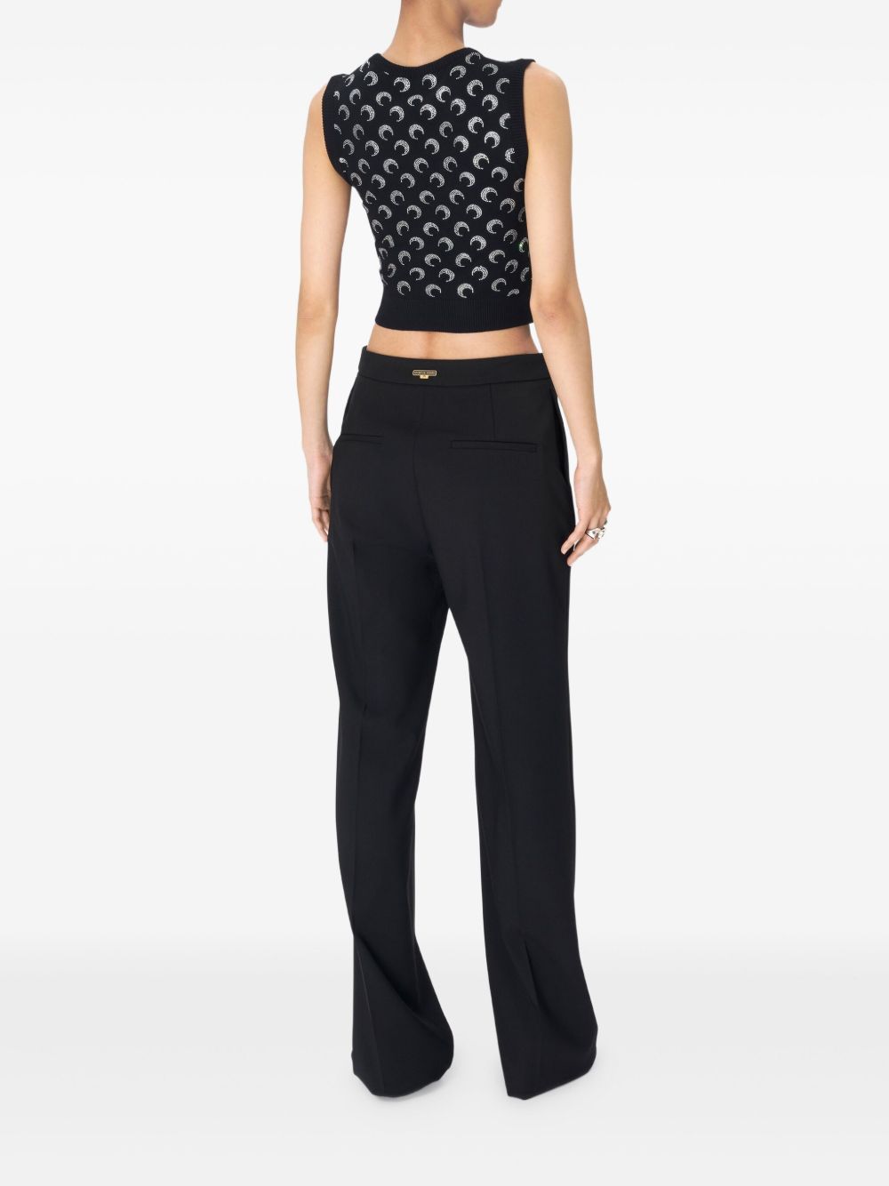 MARINE SERRE Moon Embellished Top In Black