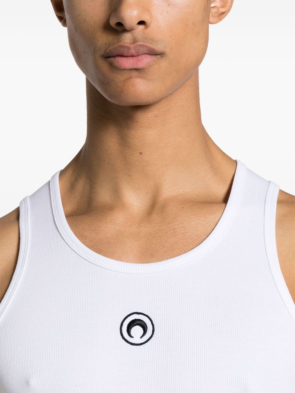 MARINE SERRE Moon Cotton Tank Top in White