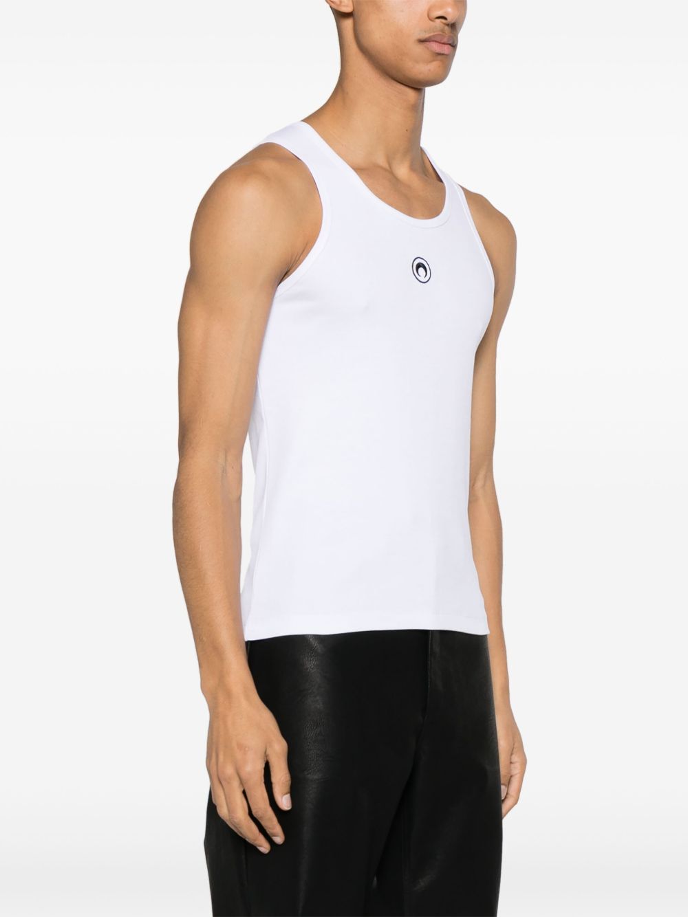 MARINE SERRE Moon Cotton Tank Top in White