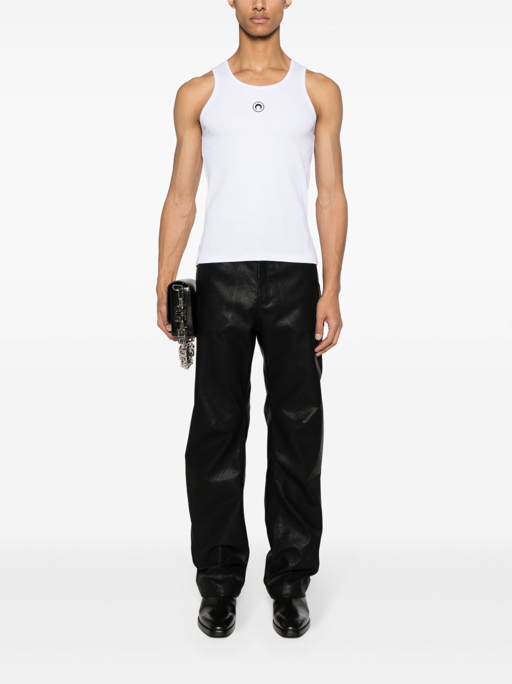 MARINE SERRE Moon Cotton Tank Top in White