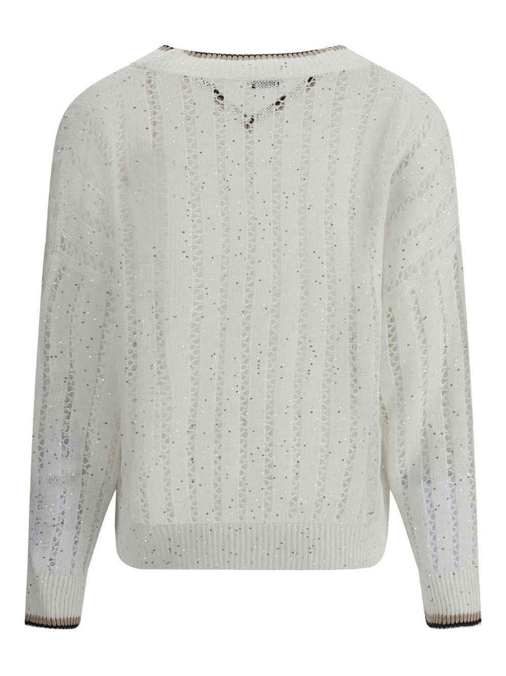 Brunello Cucinelli V Neck Sweatern - White