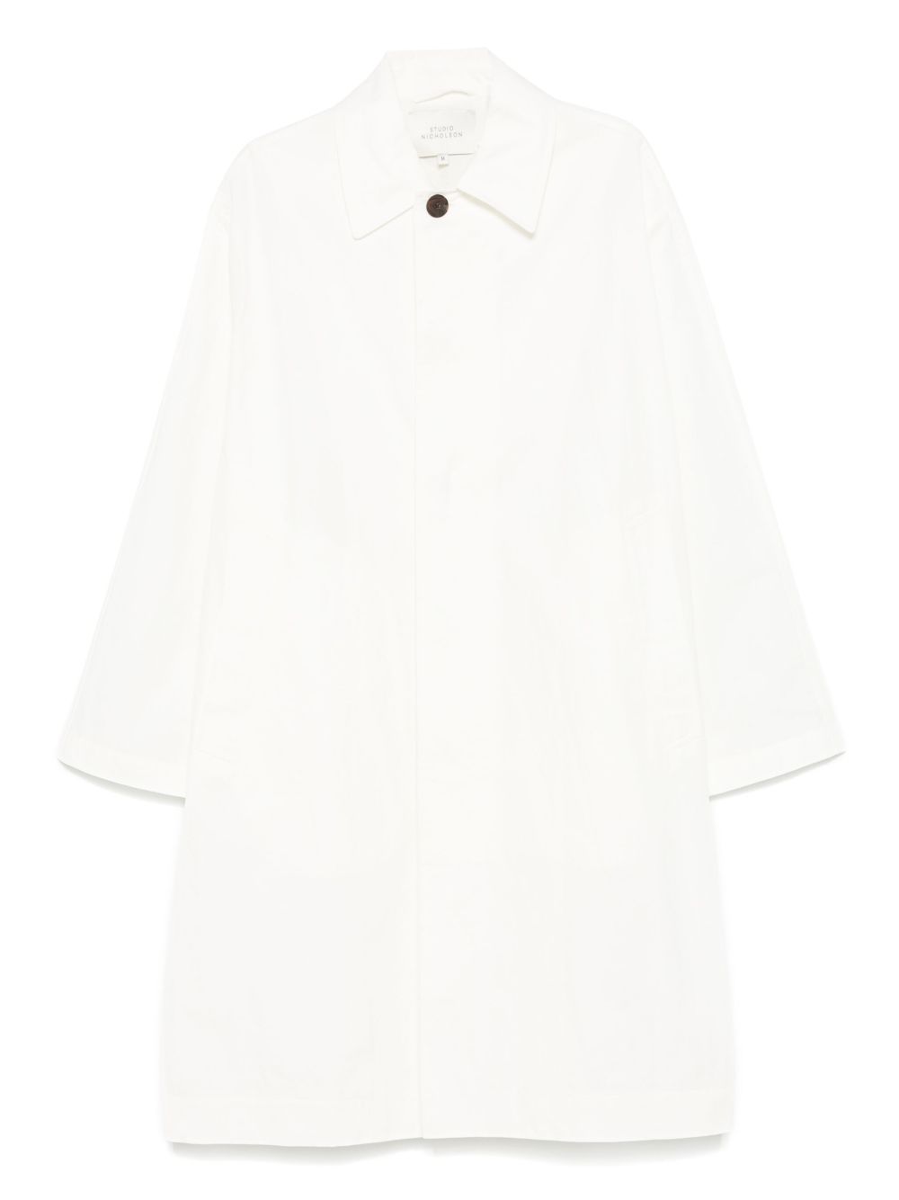 STUDIO NICHOLSON Nylon And Cotton Blend Long Coat In White