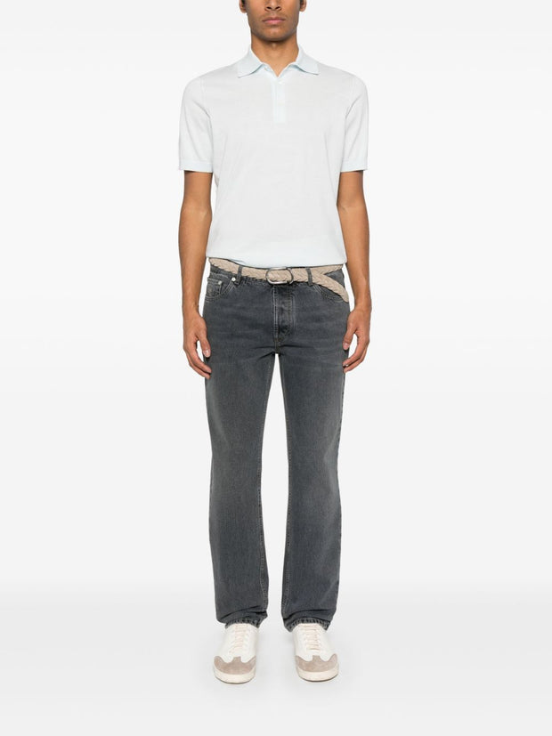 Brunello Cucinelli Cotton Knit Polo - Clear Blue