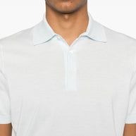 Brunello Cucinelli Cotton Knit Polo - Clear Blue