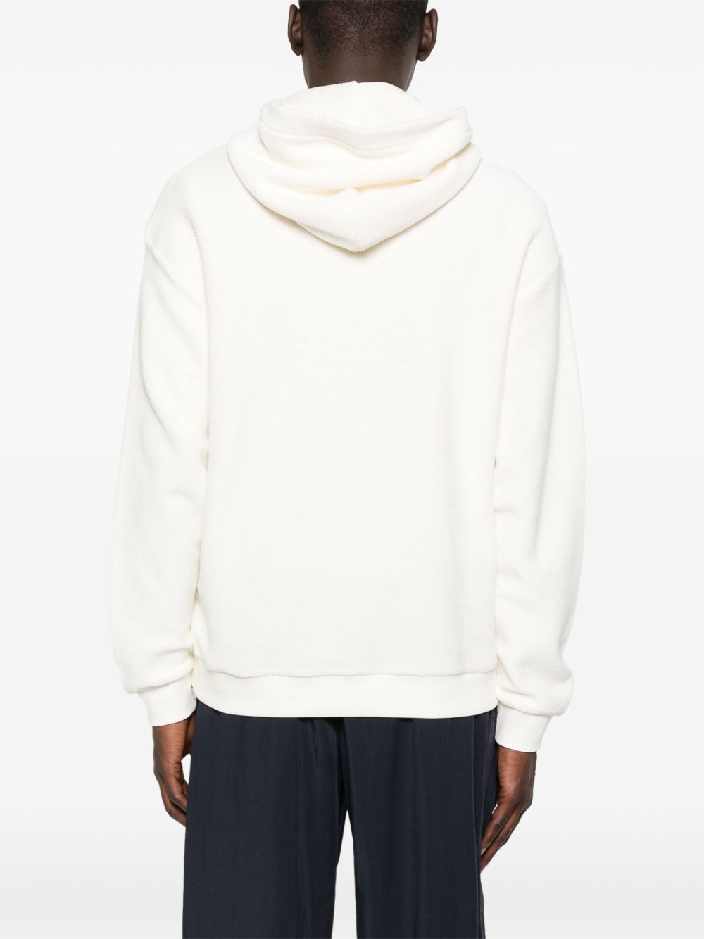 EMPORIO ARMANI EXCLUSIVE Printed Cotton Hoodie In White