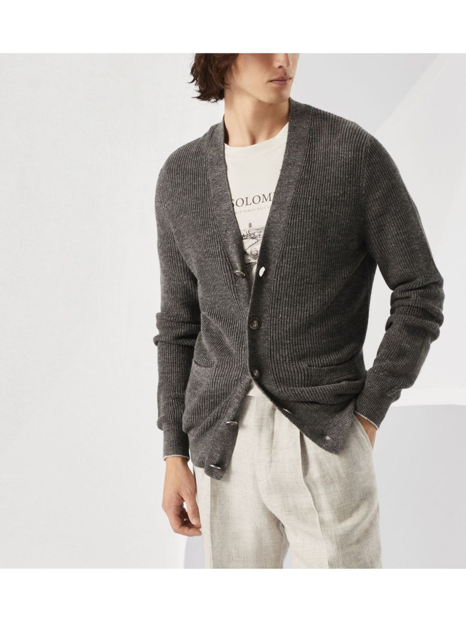 Brunello Cucinelli Cotton Knit Cardigan - Grey