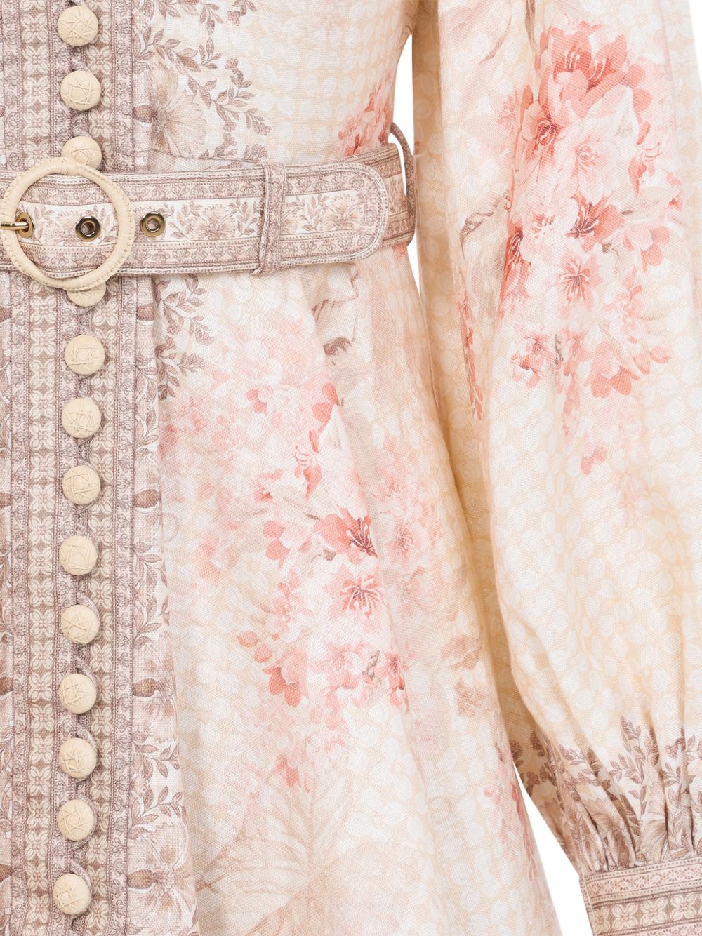 Zimmermann Printed Mini Dress In Powder
