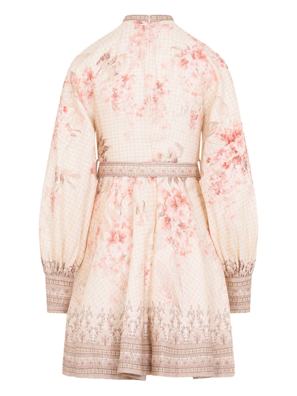 Zimmermann Printed Mini Dress In Powder