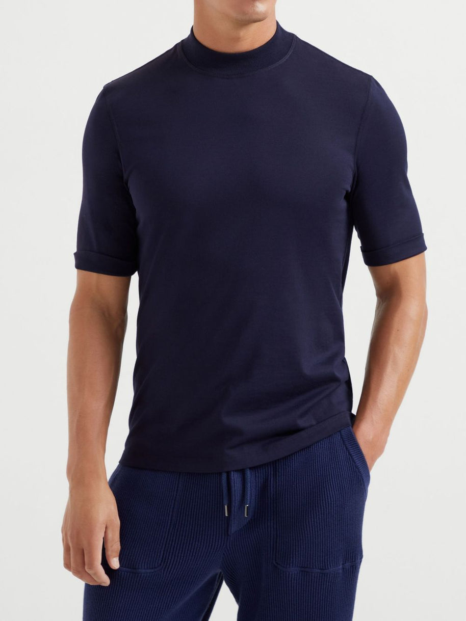 Brunello Cucinelli Cotton Jersey T-shirt - Blue