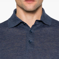 Brunello Cucinelli Linen Polo Top - Blue