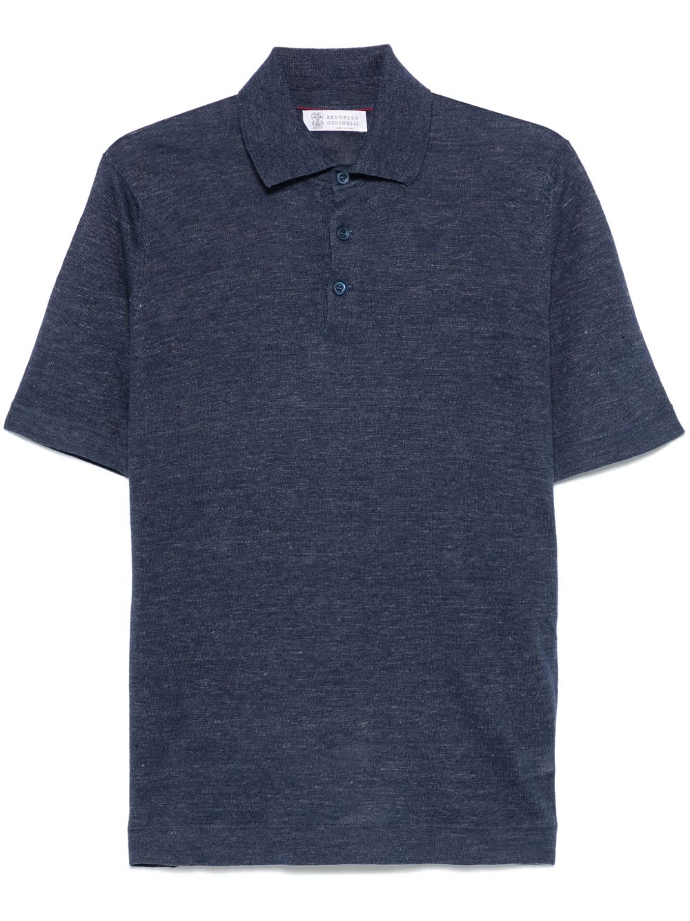 Brunello Cucinelli Linen Polo Top - Blue