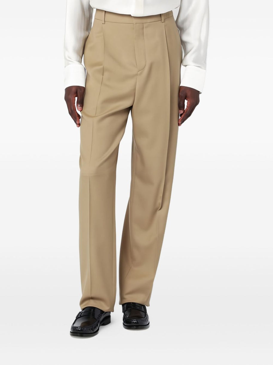 Saint Laurent Wool Trousers - Beige