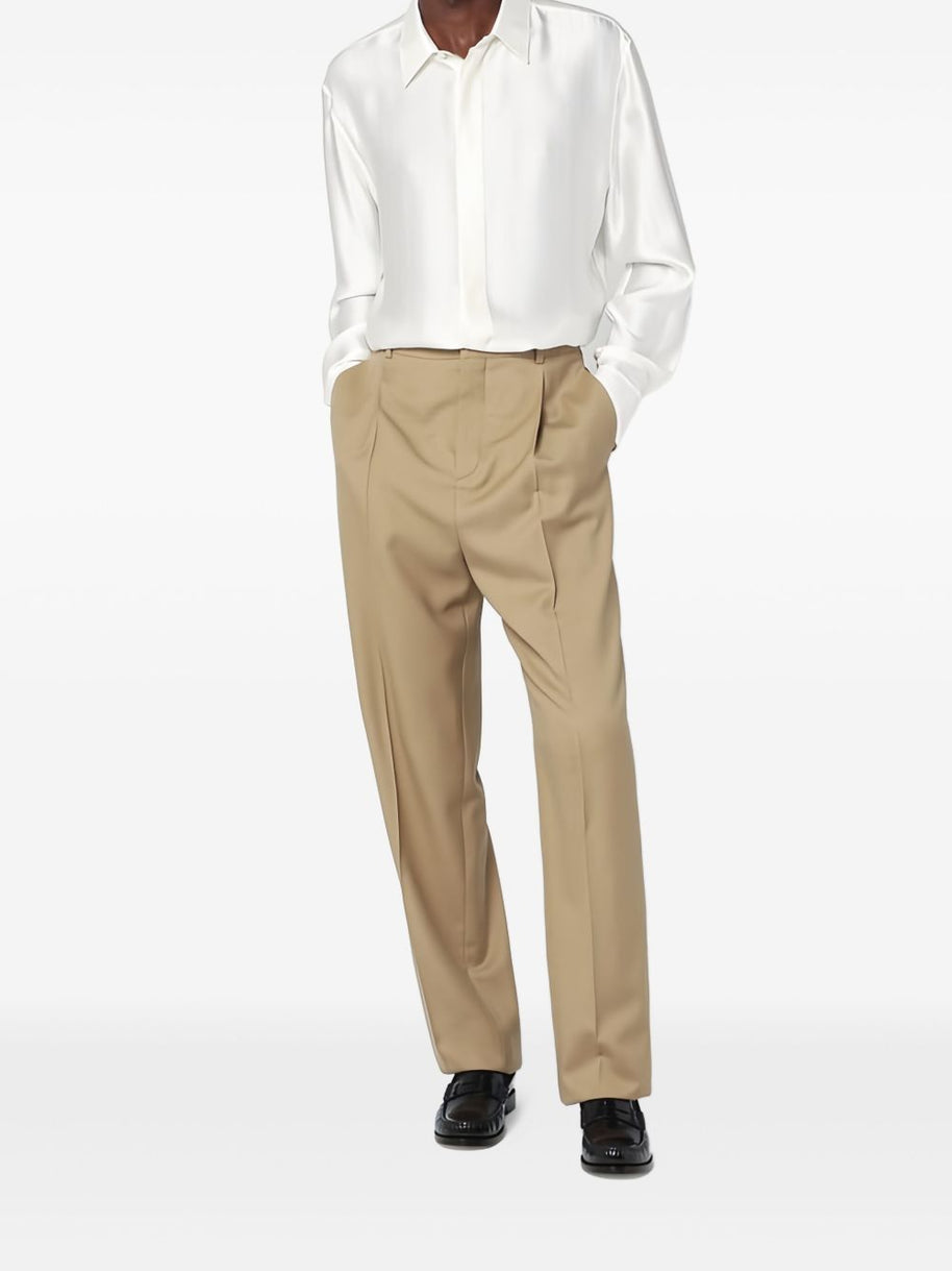 Saint Laurent Wool Trousers - Beige
