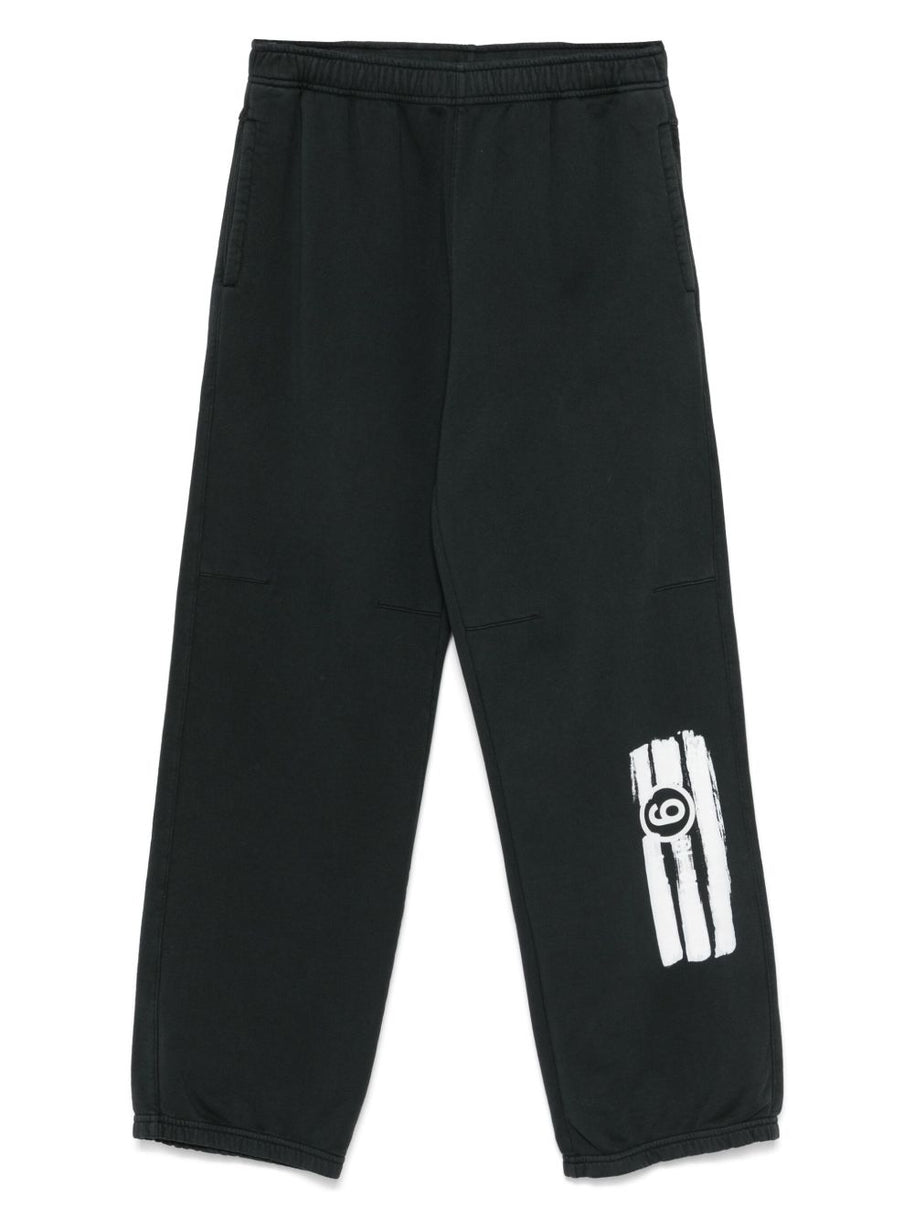 MM6 Maison Margiela  Logo Cotton Sweatpants - Black