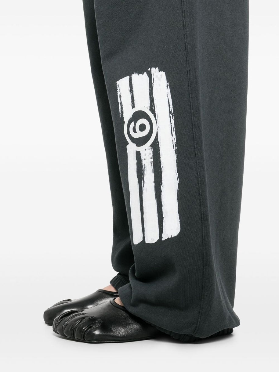 MM6 Maison Margiela  Logo Cotton Sweatpants - Black