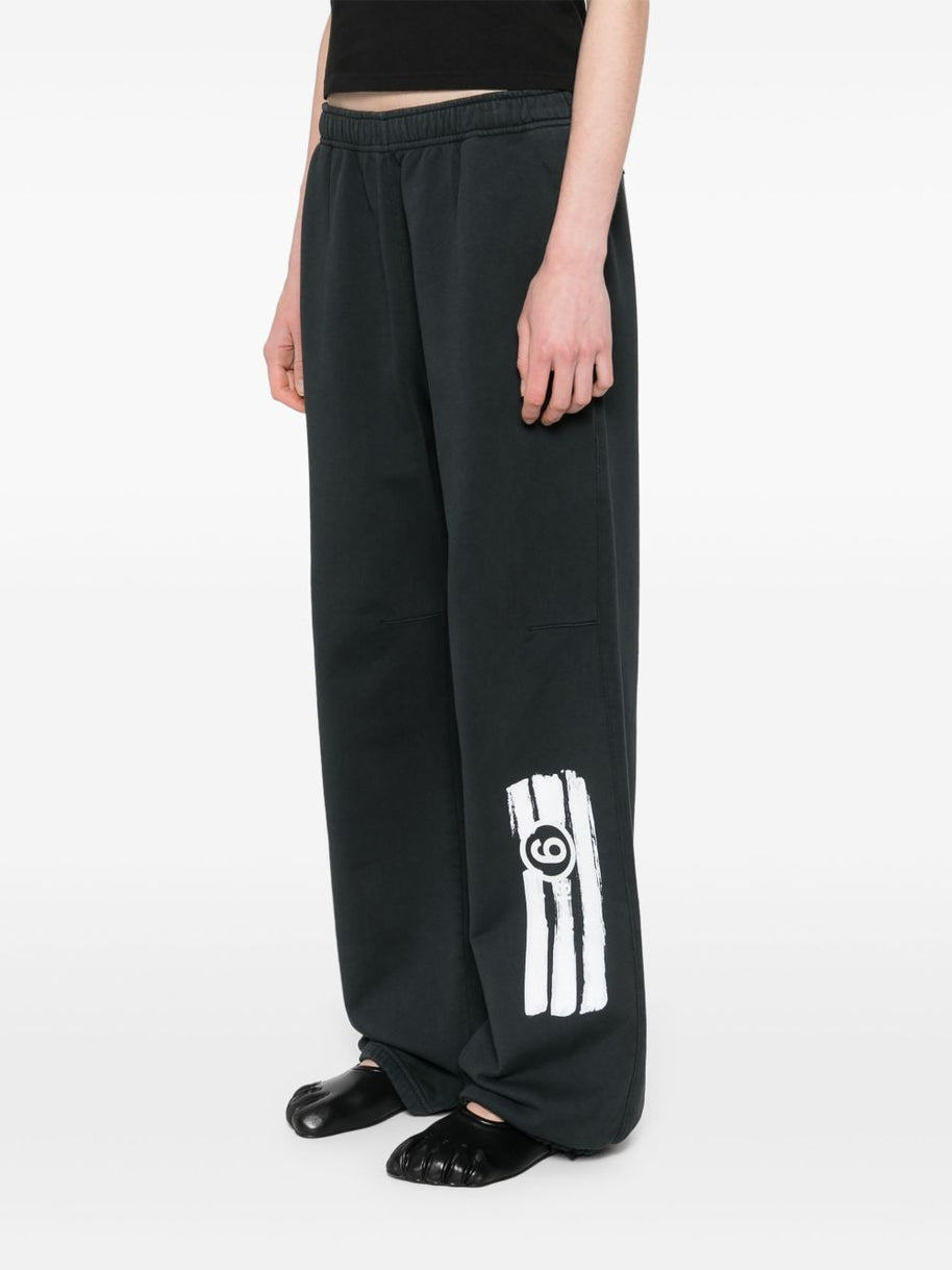MM6 Maison Margiela  Logo Cotton Sweatpants - Black