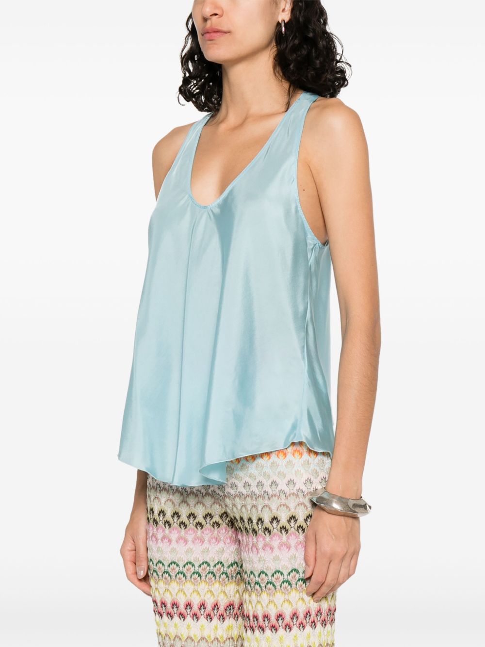 Forte Forte Silk Tank Top In Top Clear Blue