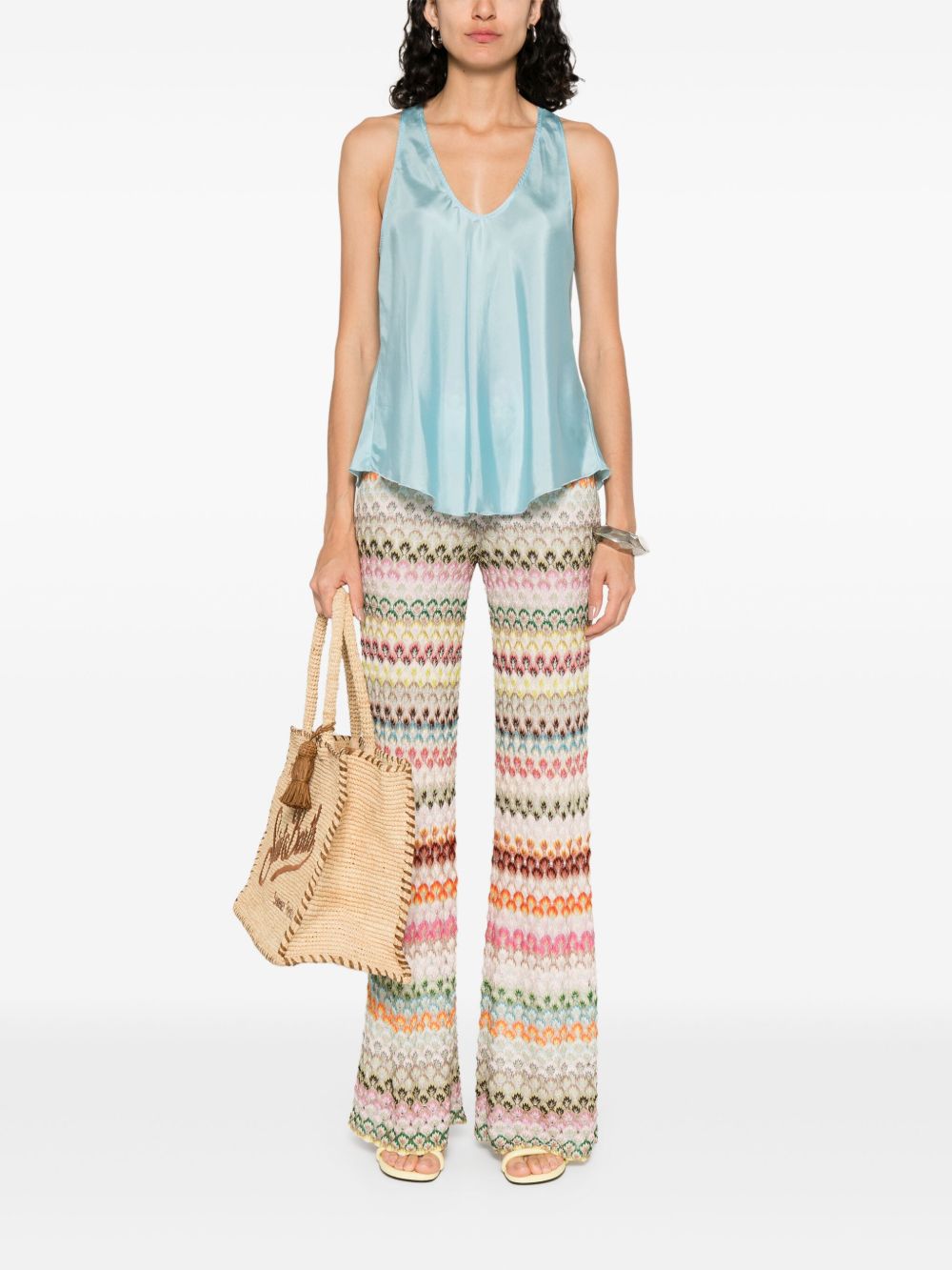 Forte Forte Silk Tank Top In Top Clear Blue