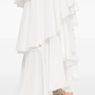 Elisabetta Franchi Frilled Long Dress - Ivory