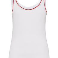 Brunello Cucinelli Cotton Top With Shiny Piping - White
