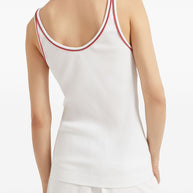 Brunello Cucinelli Cotton Top With Shiny Piping - White