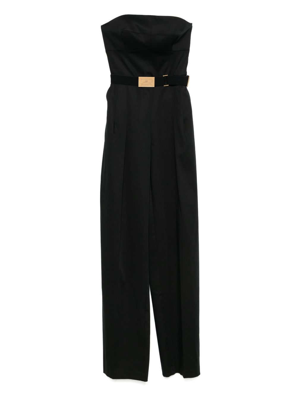Elisabetta Franchi Strapless Jumpsuit In Black