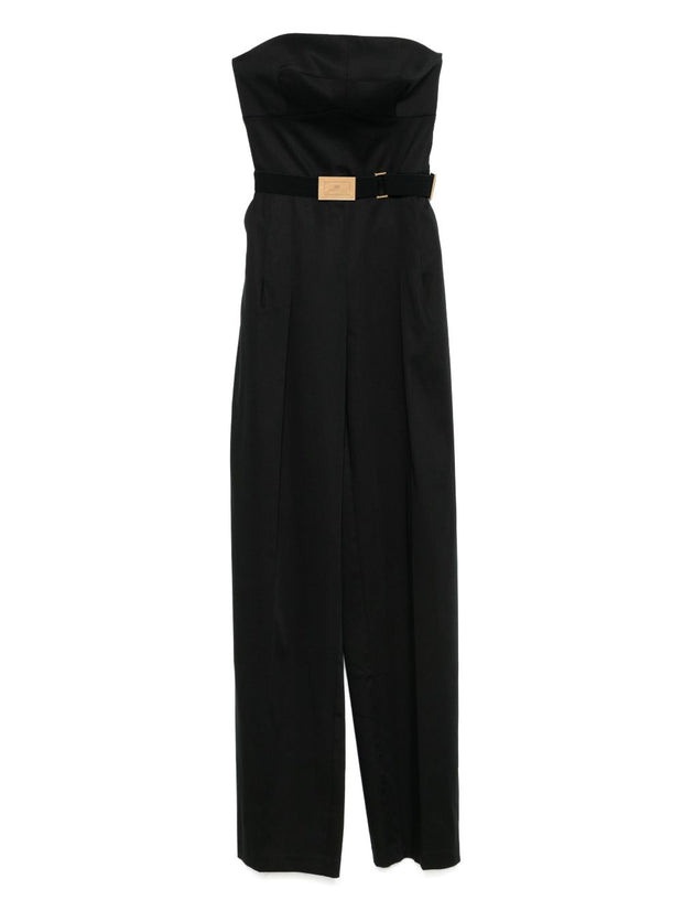 Elisabetta Franchi Strapless Jumpsuit In Black