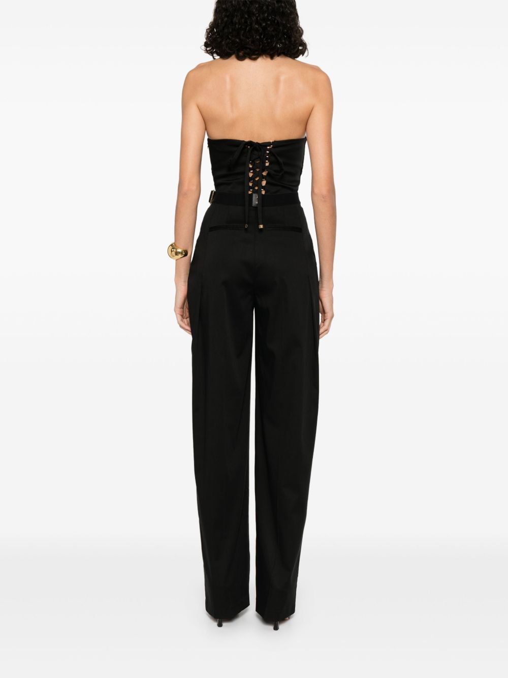 Elisabetta Franchi Strapless Jumpsuit In Black