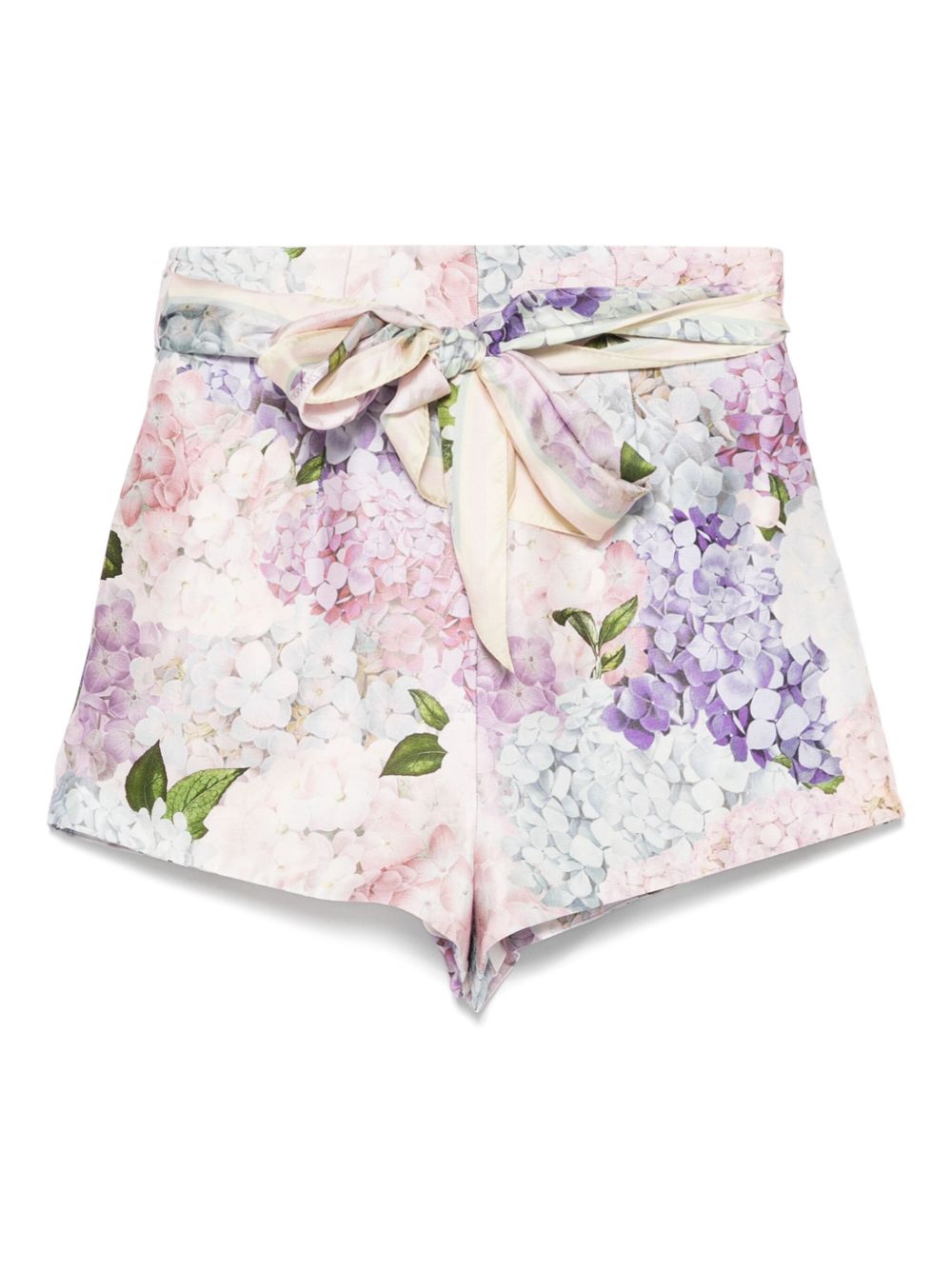 Zimmermann Printed Silk Shorts In White