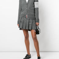Thom Browne 4Bar Wool Cardigan - Grey